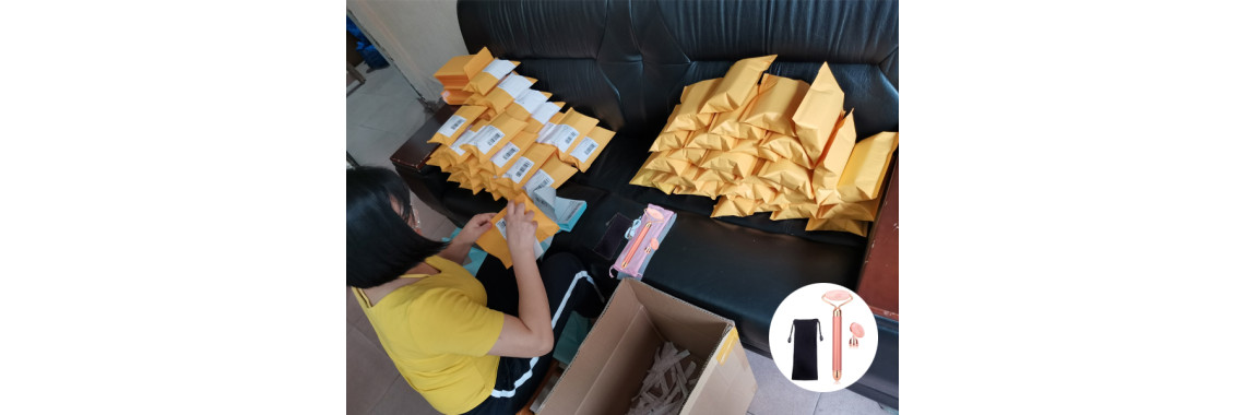 Shipping out the facial Jade Roller;I was happy with every parcel bag